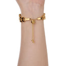 Love Heart Shaped Bracelet Stainless Steel Watch Band for Apple Watch Series 3 & 2 & 1 38mm(Gold)