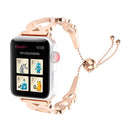 Love Heart Shaped Bracelet Stainless Steel Watch Band for Apple Watch Series 3 & 2 & 1 38mm(Rose Gold)