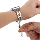 Love Heart Shaped Bracelet Stainless Steel Watch Band for Apple Watch Series 3 & 2 & 1 38mm(Silver)