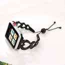 Love Heart Shaped Bracelet Stainless Steel Watch Band for Apple Watch Series 3 & 2 & 1 42mm(Black)
