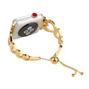 Love Heart Shaped Bracelet Stainless Steel Watch Band for Apple Watch Series 3 & 2 & 1 42mm(Gold)