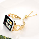 Love Heart Shaped Bracelet Stainless Steel Watch Band for Apple Watch Series 3 & 2 & 1 42mm(Gold)