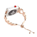 Love Heart Shaped Bracelet Stainless Steel Watch Band for Apple Watch Series 3 & 2 & 1 42mm(Rose Gold)