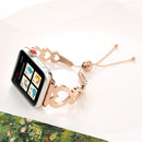 Love Heart Shaped Bracelet Stainless Steel Watch Band for Apple Watch Series 3 & 2 & 1 42mm(Rose Gold)