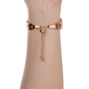 Love Heart Shaped Bracelet Stainless Steel Watch Band for Apple Watch Series 3 & 2 & 1 42mm(Rose Gold)