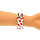 For Apple Watch Series 3 & 2 & 1 42mm Fashion The Old Glory Pattern Silicone Watch Band(White)