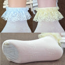 Pair Baby Girls Retro Lace Ruffle Frilly Ankle Sock Cotton Socks for 3-12 Years