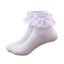 Pair Baby Girls Retro Lace Ruffle Frilly Ankle Sock Cotton Socks for 3-12 Years