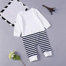 Newborn Baby Cartoon-Pattern Cotton Long-Sleeved Crawling-Suit Elephant Stripes