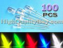 100 pcs 5mm Red Green Blue Yellow White Ultra Bright LED Light Bulb Lamp Best