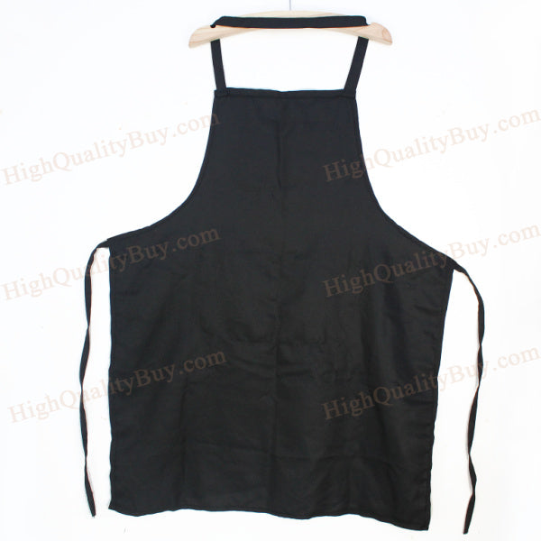 1 x Black Kitchen Household Restaurant Chef Full Bib Apron With Pocket Best