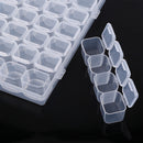 1 x Clear Plastic Storage Case Nail Art Gems 28 cells Empty Container New