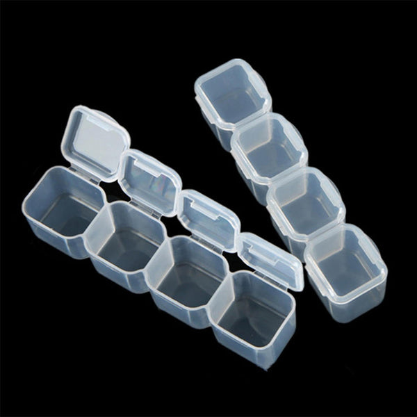1 x Clear Plastic Storage Case Nail Art Gems 28 cells Empty Container New