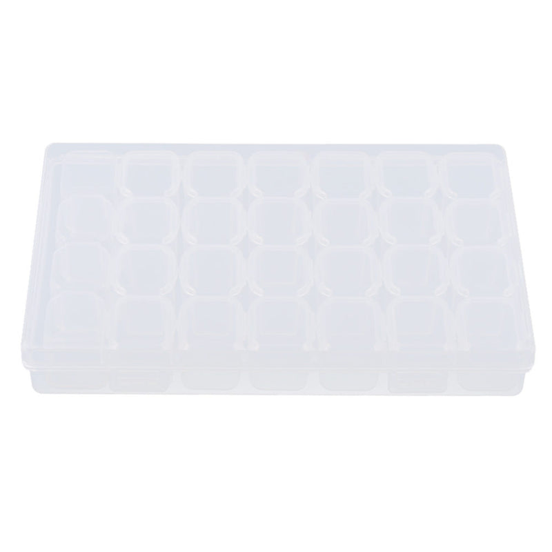 1 x Clear Plastic Storage Case Nail Art Gems 28 cells Empty Container New