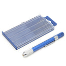 Blue Hand Drill with 21x Twist Number Drill Hold 0.3-1mm Pen Punch New