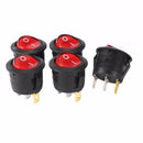 5/10x 15mm 3A/250V 6A/125V ON-OFF SPST 3 Pin Snap In Round Boat Rockers