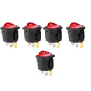 5/10x 15mm 3A/250V 6A/125V ON-OFF SPST 3 Pin Snap In Round Boat Rockers