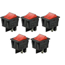 5x Red 4Pin Waterproof 250V 20A Bar Rocker Toggle Switch LED Light Car Boat