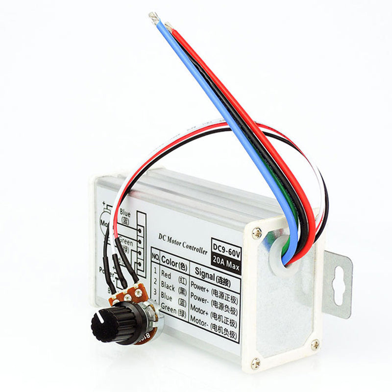 1 x 12V 24V Max 20A PWM DC Motor Stepless Variable Speed Control Controller Hot