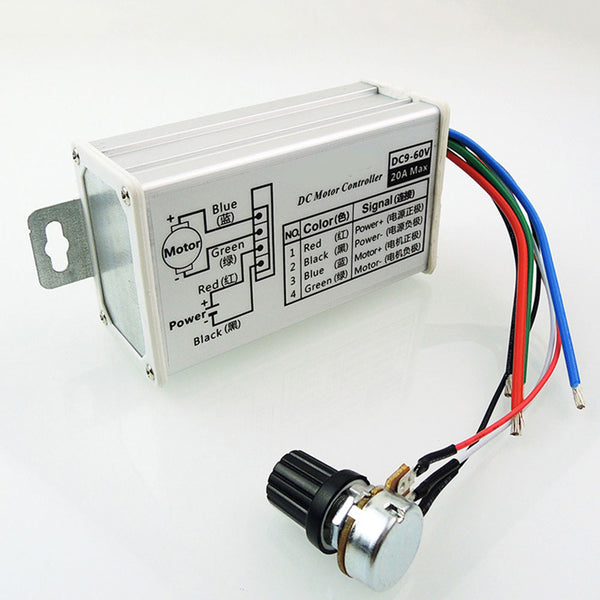 1 x 12V 24V Max 20A PWM DC Motor Stepless Variable Speed Control Controller Hot