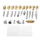 28 pcs Engraving Iron Head Burning Tool Engraver Set Pen Kit Soldering New