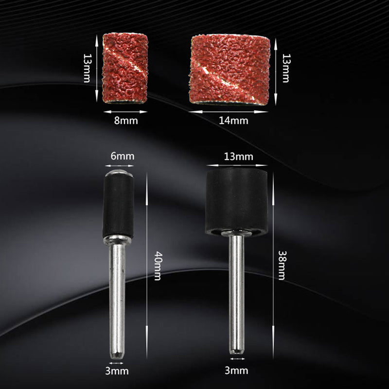 104 pcs plastic box sandpaper ring + sand cloth ring rubber rod