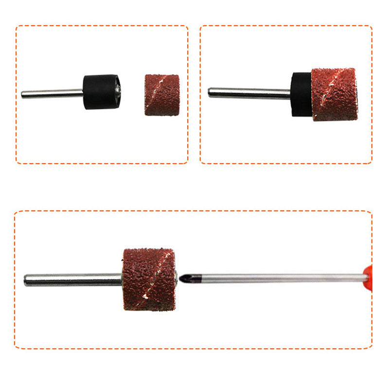 104 pcs plastic box sandpaper ring + sand cloth ring rubber rod