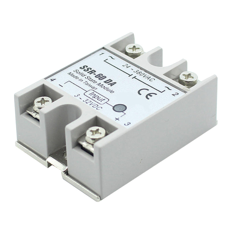 1 xSSR-50DA Solid State Relay Alloy Heat Sink 60A Out 24-380V AC In 3-32V DC Hot