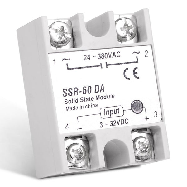 1 xSSR-50DA Solid State Relay Alloy Heat Sink 60A Out 24-380V AC In 3-32V DC Hot
