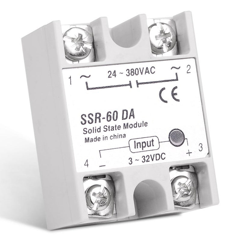 1 xSSR-50DA Solid State Relay Alloy Heat Sink 60A Out 24-380V AC In 3-32V DC Hot