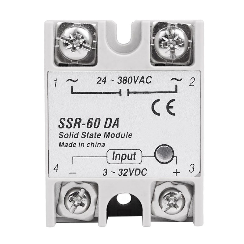 1 xSSR-50DA Solid State Relay Alloy Heat Sink 60A Out 24-380V AC In 3-32V DC Hot