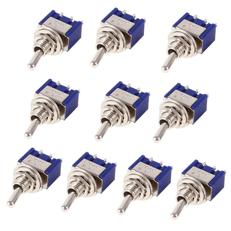 10 pcs MTS-102 3-pin 2-shift head toggle switch On-on Toggle Switch High Quality