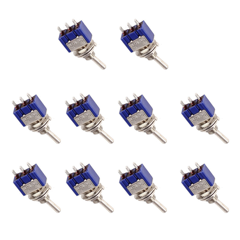 10 pcs MTS-102 3-pin 2-shift head toggle switch On-on Toggle Switch High Quality
