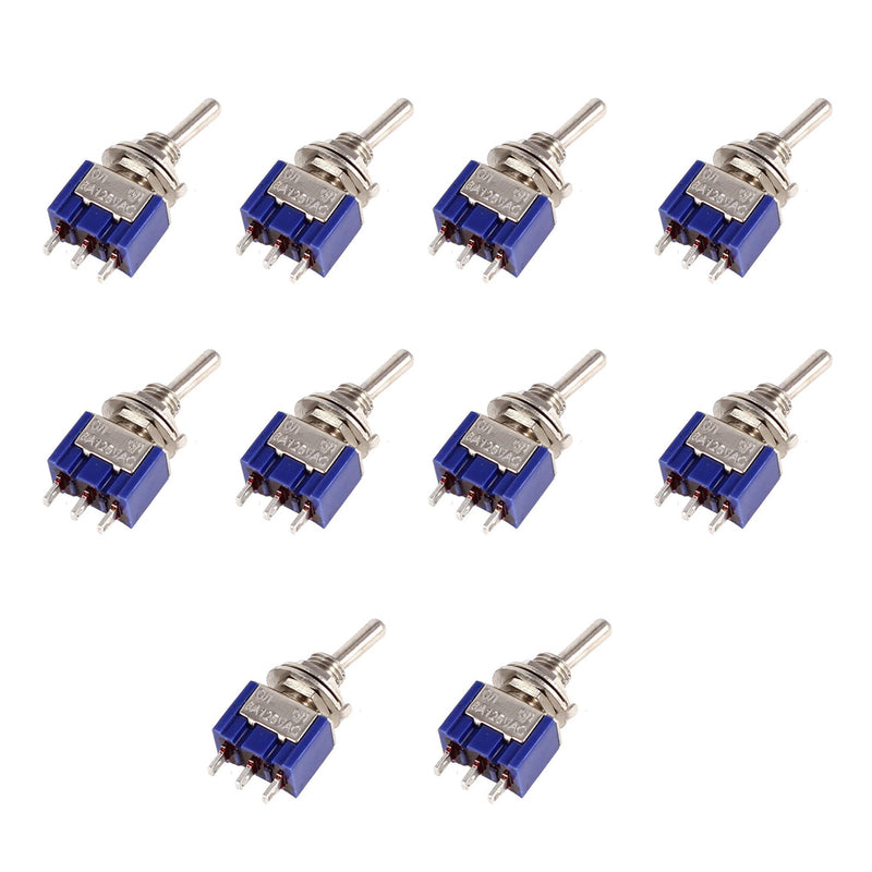 10 pcs MTS-102 3-pin 2-shift head toggle switch On-on Toggle Switch High Quality
