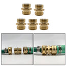 5 pcs Two-Way Male Connector Garden Hose Adapter 3/4 Brass Connector copper New