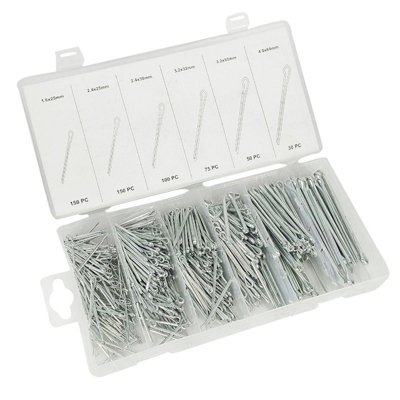 555 pcs Cotter Pin Assortment Kit Case Steel Clip Key Large Pro Shop Set Best