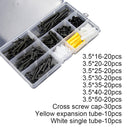 190 pcs M3.5 Black oxide Cross Countersunk Head Tapping Screws Wood Screws Hot