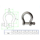 5 x Stainless Steel Screw Pin Anchor Shackle Bow Rigging European Style Best