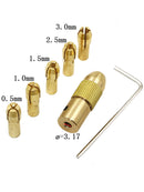 7 Pcs 0.5-3.2mm Micro Twist Hand Drill Kit Chuck Electric Drill Bit Coll New