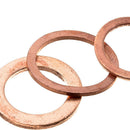 200 x Solid Copper M5-M14 Washer Gasket Flat Ring Plug Oil Seal Assorted Set New
