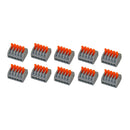 10x 5 Way Reusable Spring Lever Terminal Block Cable Wire Connector Nice