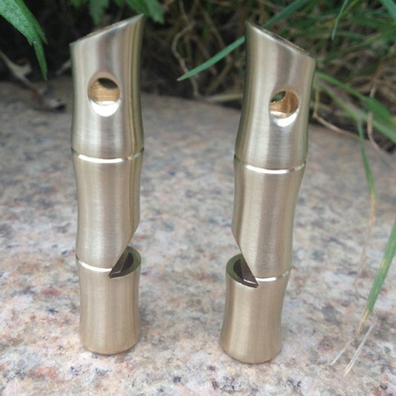 Stainless Steel Bamboo Outdoor High Frequency Survival Whistle Referee New 1x