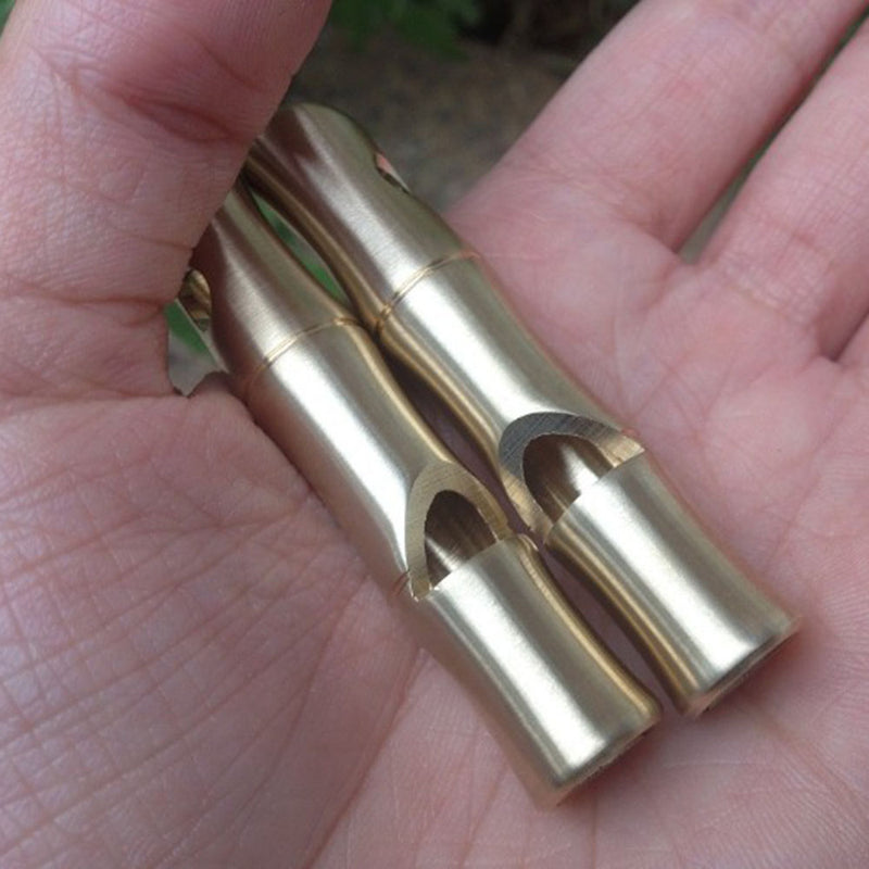 Stainless Steel Bamboo Outdoor High Frequency Survival Whistle Referee New 1x