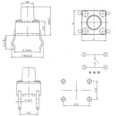 1000 X Panel PCB Momentary Tactile Tact Push Button Switch DIP 6 x 6 x 6mm  ortw