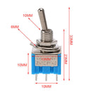 10pcs NEW Mini MTS-202 6-Pin DPDT ON-ON 6A 125VAC Toggle Switches 2 Position