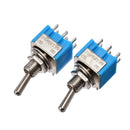 MTS-202 6-Pin DPDT ON-ON 6A 125V AC Mini Blue Toggle Switch 2 Position