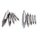 10pcs Combined HSS Center Drill Countersink Bit Lathe Mill Tackle Tool Kit Set