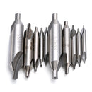 10X Combined HSS Center Dril Countersink Bit Chamfer Center Spotting Drill Set