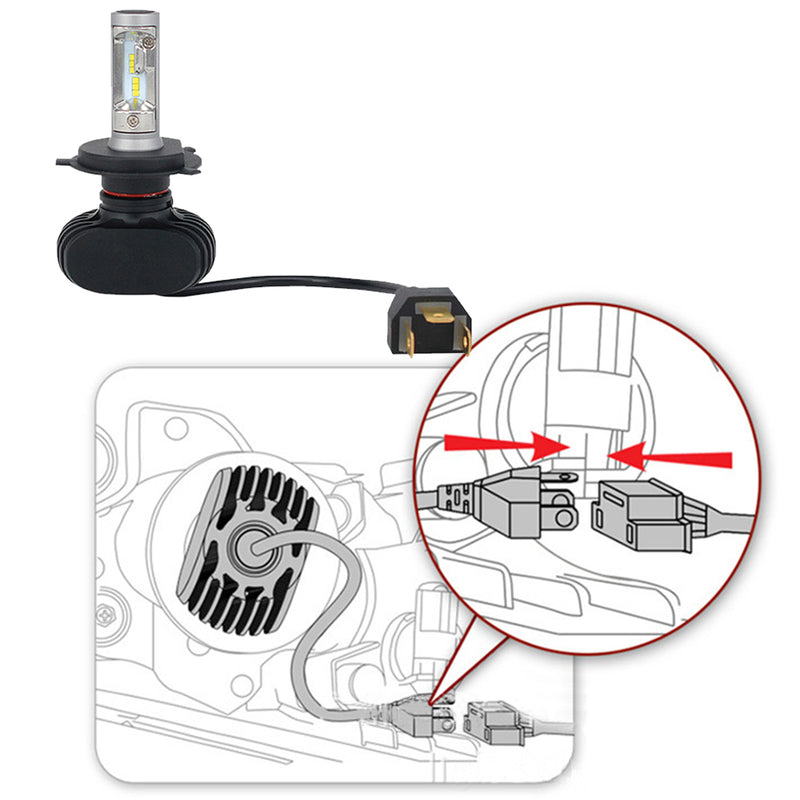 1 x H4 Auto Car Truck LED Headlight Kit Hi/Low Beam Fog Bulbs White Light New