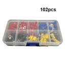 102pcs RV1.25-5.5 Insulated Car Crimp Ring Terminal Wire Connector
